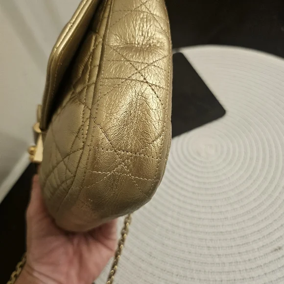 Dior Gold Quilted Chain Bag (WOC) - Picture 8 of 14
